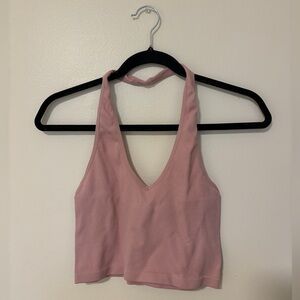 Bozzolo Pink Halter Crop Top